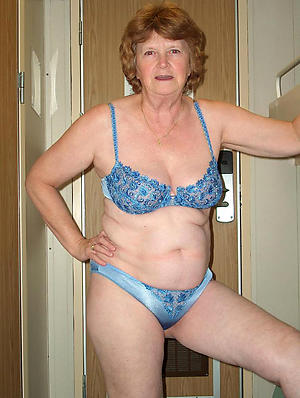 granny in lingerie posing bare
