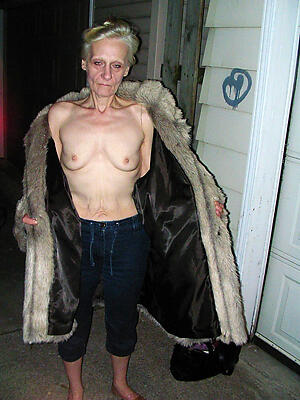 UK older battalion with small breast poses exposed