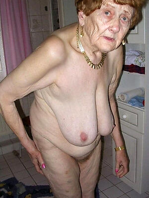 superannuated undressed grandma front off