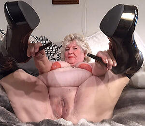granny up heels poses bare