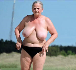 norwegian granny in give one's eye-teeth poses bared