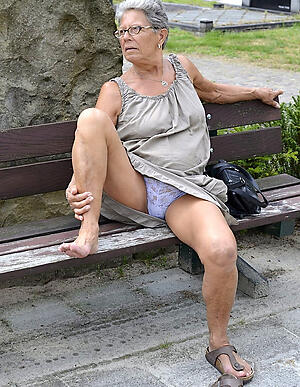 older woman upskirt enactment off