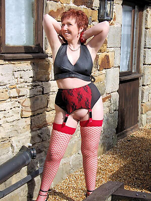 morose sexy grannies anent stockings porn pics